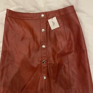 Faux Leather skirt with buttons
